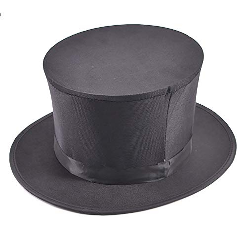 Enjoyer Folding Top Hat-Magicians Collapsible Black Top Spring Hat Magic Trick Essential Prop Stage Magic Gimmick Magician Hat