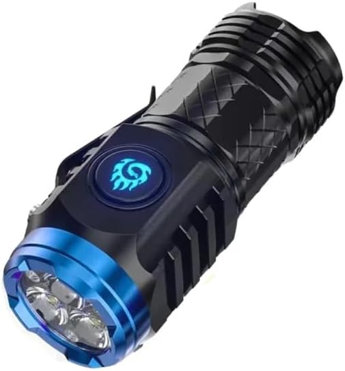 Flashlights High Lumens German Three-Eyed Monster Mini Flash Super Power Flashlight,Thumb Sized Flashlight Rechargeable Mini Handheld Flashlight,Pocket Flashlight for Night Camping/Emergency
