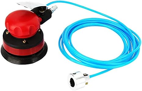 5" Air Random Orbital Palm Sander Powered Wet Orbital Air Palm Sander Pneumatic Portable Handheld 1/4" Inlet Grinding Machine Kit