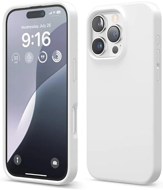 iPhone 15 Pro ile Uyumlu İçi Kadife Lansman Silikon Kılıf – Kamera Korumalı, Darbe Emici, Premium Yumuşak Kapak Beyaz