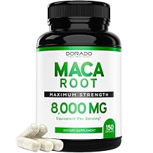 Maca Root Capsules 8000mg for Men & Women - 10x Concentrated Extract Equivalent - [Maximum Strength] - Zero Fillers - Third Party Tested - Vegan - Gluten Free & Non-GMO - USA Made - 150 Capsules