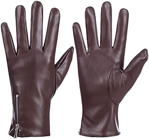Dsane Winter Leather Gloves for Women, Touchscreen Texting Warm Driving Gloves
