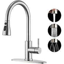 GAGALIFE Matte Black Kitchen Faucets with Pull Down Sprayer - High Pressure Blade Spray Kitchen Sink Faucet, High Arc Single Handle Stainless Steel Classic Pull Out Spray Kitchen Faucet 1 or 3 Hole