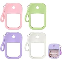 4Pack Silicone Case Compatible with Wish Hand Sanitizer Spray, Soft Silicone Protective Cases with Keychain