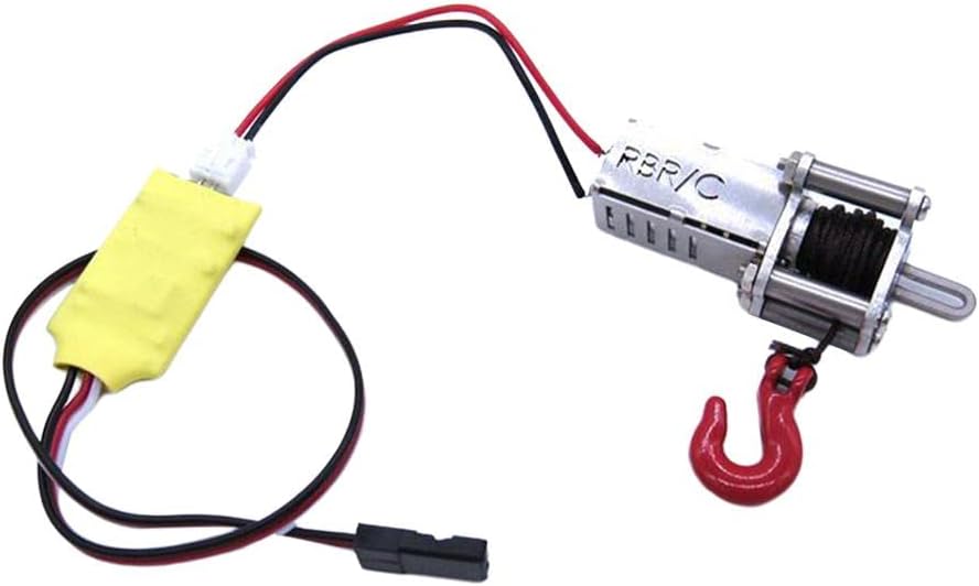 RC Car Aluminum Electric Automatic Winch Controller Set for WPL MN 1/12 1/14 1/16 RC Crawler Car Accessory, Winch with Cable