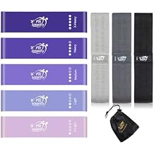 Fit Simplify Resistance Loop Exercise Bands and Fabric Resistance Hip Bands