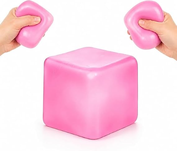 Premium Big Block Cube, Ice Cube Squishies Toys,Suitable for Adults,Help You Relax(Pink)