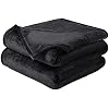Soft Blanket King Size Warm Fuzzy Microplush Lightweight Thermal Fleece Blankets for Couch Bed Sofa,90x108 Inches,Black