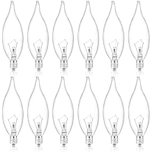 SerBion B10 Light Bulbs, 7 Watt Replacement Light Bulbs for Electric Candle Lamps, Window Candles & Chandeliers -E12 Candelabra, Clear Glass (7W -12 Packs)