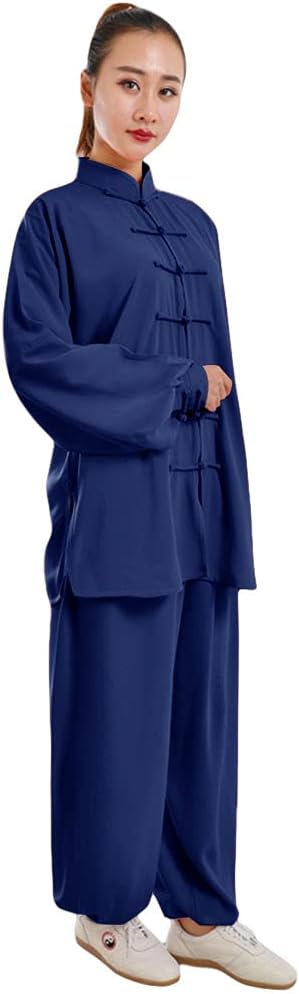 ZooBoo Women's Cotton Silk Tai Chi Uniform Set Martial Arts Suit | Premium Fabric Offers a Soft, Breathable Feel with Elegant Shine for Tai Chi, Yoga, Meditation, Daily Wear.