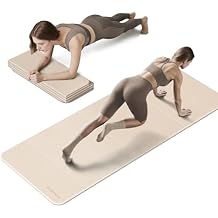 PAIDU Foldable Fitness Yoga Mat | 2/5" (10MM) Extra Thick | SGS Certified Non-Slip TPE | 75x26" Extra Long-Wide | Portable & Easy Store | for Yoga, Pilates, Home Gym & Full-Body Workouts
