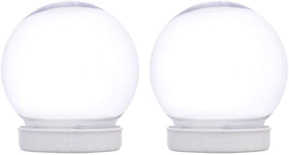 Greenbriar DIY Custom Clear Plastic Shatterproof Snowglobe - Set of 2