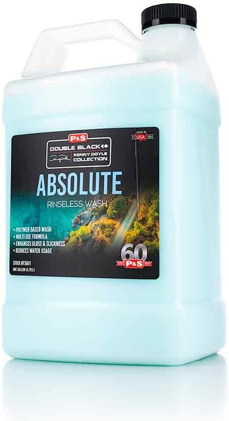 P&S Professional Detail Products Absolute Rinseless Wash Premium Soap Alternative, Emulsifies Dirt, Softens Water, Safe on Paint, Coatings, Wraps, PPF & Interior Surfaces - 1 Gallon