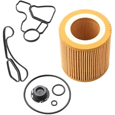Engine Oil Filter Housing Gasket Cooler Seal Kit Compatible With BMW Vehicle X1 X3 X5 N26 N52 N54 N56 E60 E90 E91 128i 135i 328i 328xi 330i 330xi 335i 335is 335xi 530i 535i 535xi Replace# 11427566327