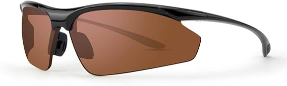 Epoch Eyewear Cadence Sport Sunglasses with Black Frame and Polarized Super-Hydrophobic Amber Lens
