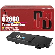 C2660 Toner Cartridges Compatible for Dell C2660 C2665 593-BBBU 593-BBBT 593-BBBS 593-BBBR Toner Cartridge Work for Dell C2660dn C2665dnf Printers 1 Cyan Pack