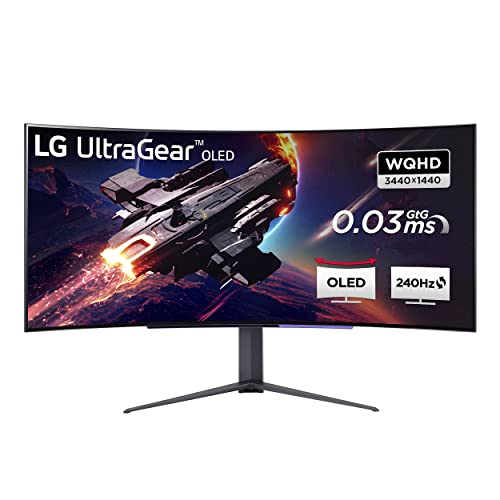 LG 45GR95QE 45-Inch Ultragear 1440p 240 Hz OLED Curved Gaming Monitor with AMD FreeSync Premium and 0.03ms Response Time Black