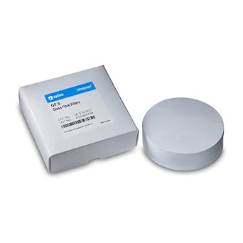 Whatman 10370010 Glass Microfiber Filter with Inorganic Binder, 40 s100mL Flow Rate, Grade GF 6, 18.5cm Diameter Pack of 100