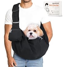 Pet Carrier Sling for Small Dogs and Cats, Dog Carrier Sling with Adjustable Thick Padded Shoulder Strap and Pocket, Hands Free Puppy Carrier Purse for Travel or Everyday Use