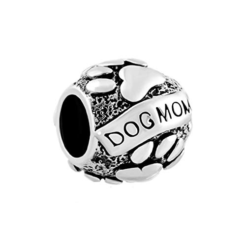 Women Charm for Bracelets Dog Mom Bead Love Heart Pawprint Bracelets Charm for Sister Women Cousin Friends Pets Dog Style Gift