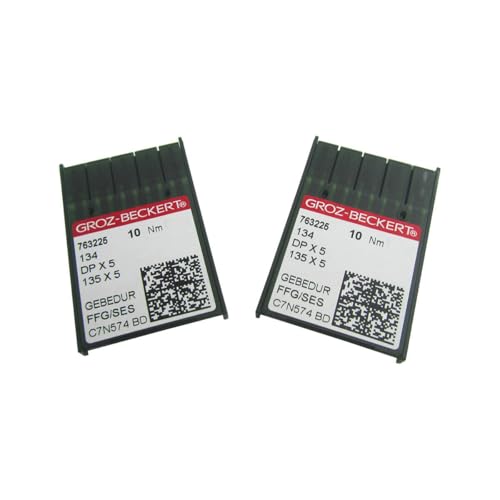 SERMALOER Brand 20PCS GROZ-BECKERT #DPX5, 134R, 135X5, 135X7 Titanium Ball-Point Industrial Sewing Machine Needles Compatible with Singer 20U, 132W, 457, 469U, 471U, 591 1280