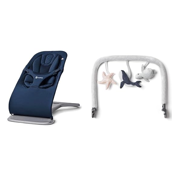 Ergobaby Evolve Bouncer and Toy Bar Set - Midnight Blue