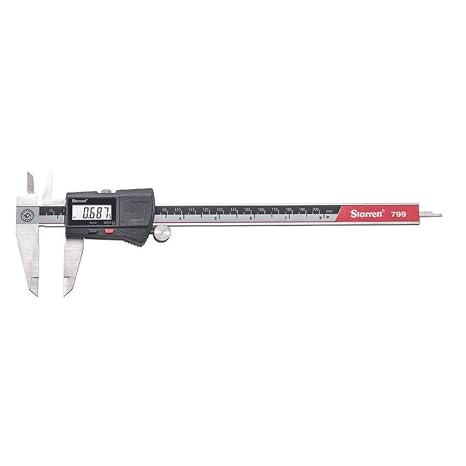 Starrett Stainless Steel Electronic Slide Caliper - 0-8 Range, .0005 Resolution, LCD Display, Fine Adjustment Thumb Wheel, inmm Conversion - EC799A-8200
