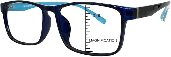 ProEyes Concord, Big Men Progressive Blue Light Blocking Readers, Anti-Reflective, 0 Power on Top Lens