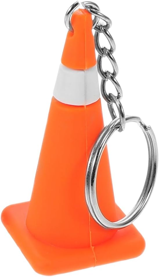 NOLITOY Mini Traffic Cone Keychain, PVC & Zinc Alloy Novelty Keyring, Portable Orange Cone Purse Charm for Men, Backpack Accessories and Construction Party Favors