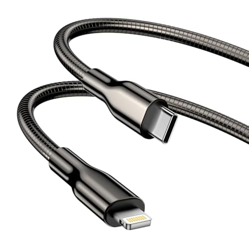 Metal USB C to Lightning Cable 6FT MFi Certified USBC Lightning Cable PD Fast Charge, Chew Proof iPhone Charger Cord Compatible with iPhone 14 13 12 11 Pro Max Mini 8 Plus SE iPad and More