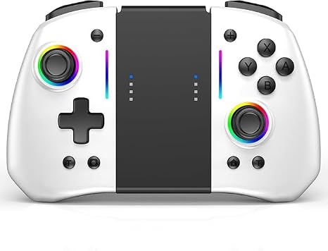 Drahtloser Pro Controller für Nintendo Switch - Handheld OLED Grip mit 8 RGB-Farben Einstellbarem TURBO Dualer Motorvibration und Rücktaste