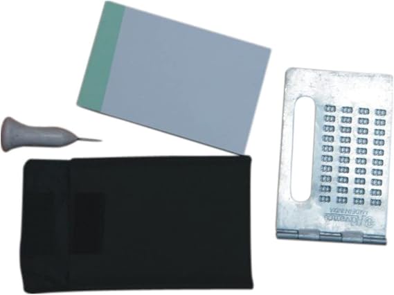 Braille Note-Taker, Easy On-The-Go Small Rectangle Slate with Signature Guide, Stylus, and Note Pad in Cloth Pouch - The Braille Superstore and Blind in Mind