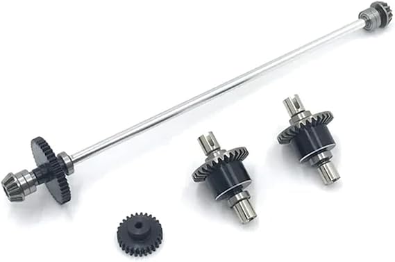 1 12 124017 16 18 19 124010 RC Car Compatible Metal Differential Central Shift Assembly With Motor Teeth And Reduction Gear Upgrade Parts(SILVER)