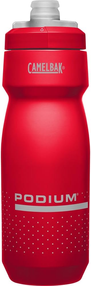CamelBak Podium Bike Squeeze Water Bottle, High Flow Easy Squeeze Design for Cycling Performance, 24oz, Red