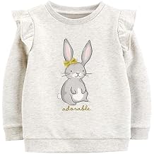 DDSOL Baby Girls Sweatshirt Unicorn Bunny Cotton Long Sleeved Tops T-Shirts Kids Toddler Pullover Clothes Size 2-8T