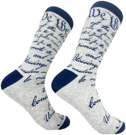 Crazy Dog T-Shirts Mens US Constitution Socks Funny We The People Patriotic USA Footwear