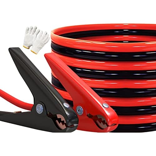 AUTOGEN Jumper Cables Heavy Duty, Booster Cables 1 Gauge 30Feet 900AMP Automotive Jumper Cables Kit for Car, SUV, and Trucks with Professional Clamps and Carrying Bag