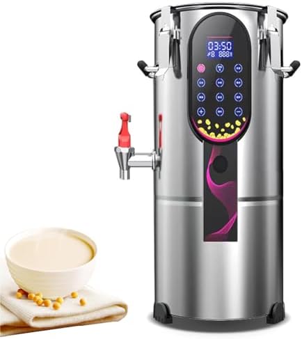 Commercial Soy Milk Machine Electric Soy Milk Machine with Removable Filter and Slag Separation Timer Refiner Suitable for Kitchen Restaurant