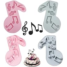 KuuGuu 4 PCS Music Note Silicone Fondant Mold Music Note Cake Chocolate Candy Molds DIY Birthday Party Cake Decoration Cupcake Topper and Crafting Projects