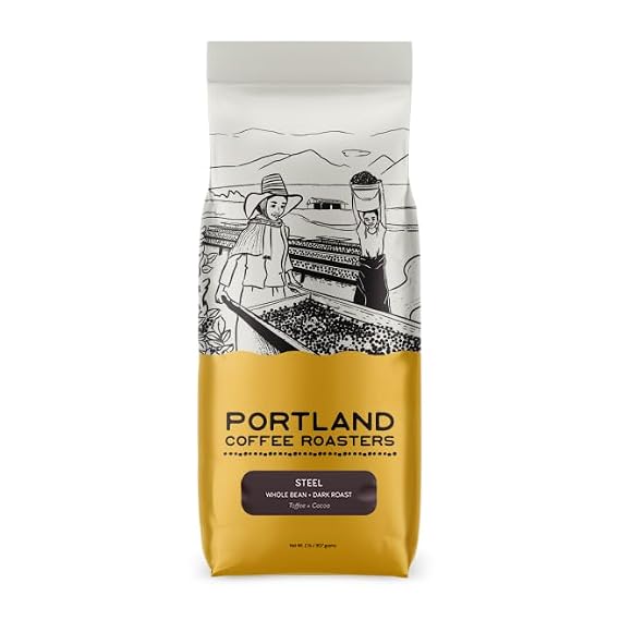 Portland Coffee Roasters, Steel Espresso, Whole Bean, Dark Roast, 32 oz
