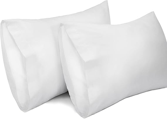 Lirex 2 Pack Pillow Cases,100% Cotton Breathable Pillowcases,20"X 30" Queen Size,White