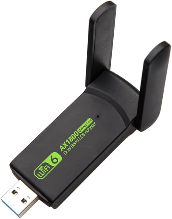 WiFi 6 AX1800 USB Adapter, Dual Band 2.4GHz/5.8GHz Wireless Network Dongle, Win 11, Realtek RTL8832BU Chipset, Built-in Dual Antenna - IONZ
