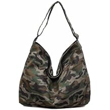 Camo Purse Crossbody Bag for Women, Canvas Crossbody Messenger Bag for Women Men, Large Crossbody Hobo Tote Bag, Grunge Vintage Japanese Messenger Bag, Fabric Cloth Purse, Satchel Cross Body Tote Bag