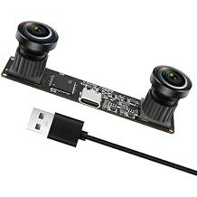 MMlove USB Stereo Camera Module 1200P 60FPS Global Shutter USB Webcam with Synchronous Dual Lens,600P 120FPS High Speed 3D Webcam 112 Wide Angle Lightburn Camera for VR,PC/Laptop/Raspberry Pi