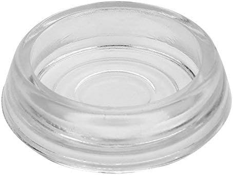 Set of 12 Clear Glass Furniture Coasters 2 9/16 Inch Round Handcrafted Floor Protectors for Chairs, Tables, Sofas Elegant Caster Cups for Hardwood, Carpet, Tile - Furniture Cups by A29
