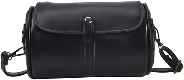 Women Shoulder Bag Vintage Leather Cylinder Messenger Bags Handbag Purse