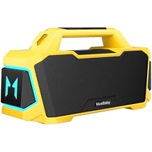Musibaby Bluetooth Speaker,80W Portable Bluetooth Speaker with Deep Bass,Loud Stereo Sound,IPX6 Waterproof,24H+ Playtime,USB/TF/AUX,Dual Pairing Party Speaker for Outdoor,Beach,Patio (Yellow)