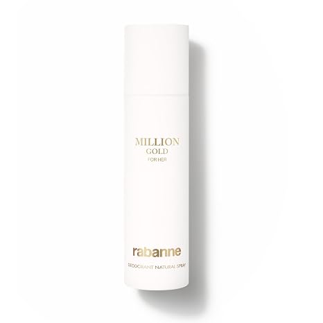 Rabanne Million Gold For Her Deodorant Spray for Women - Luxury Fragrance Body Spray with Sparkling Rose, Feminine White Flowers & Salty Mineral Musk, Long-Lasting Freshness, 5.1 oz