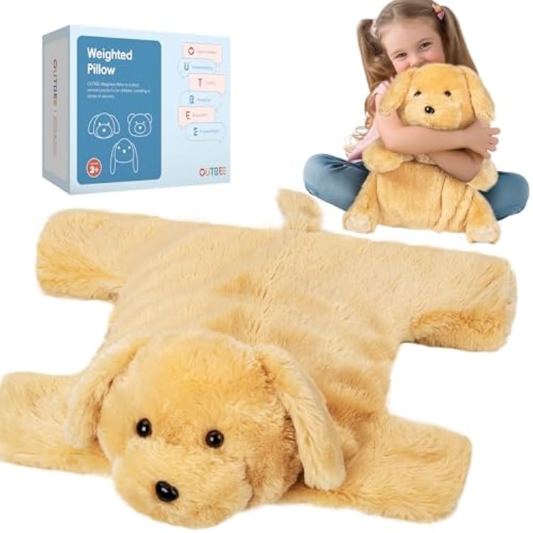 OUTREE Weighted Lap Pad for Kids 22.83  19.69 in,Weighted Stuffed Animals for Sensory Needs,4.5LBS Puppy-Shaped Weighted Lap Blanket,Sensory Toys for Kids with Autism