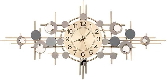 Large Wall Clock for Living Room Decor, 18.5 H x 37.8" W Modern Luxury Art Design Clock for Bedroom, Office, Home